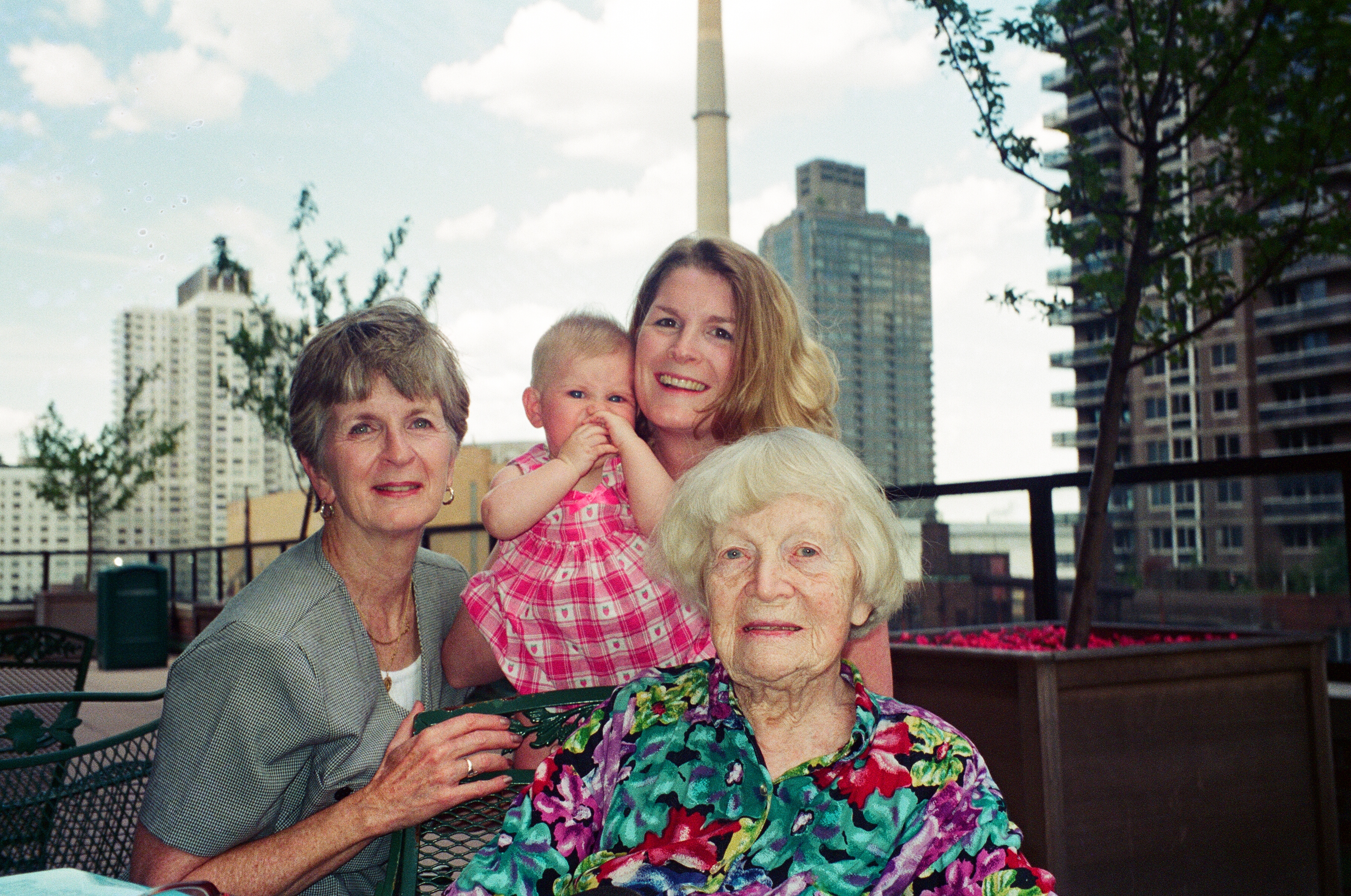 Picture of four generations in NYC