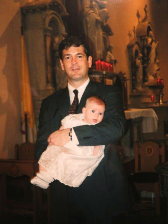 Picture of UG and SJ at SJ's baptism