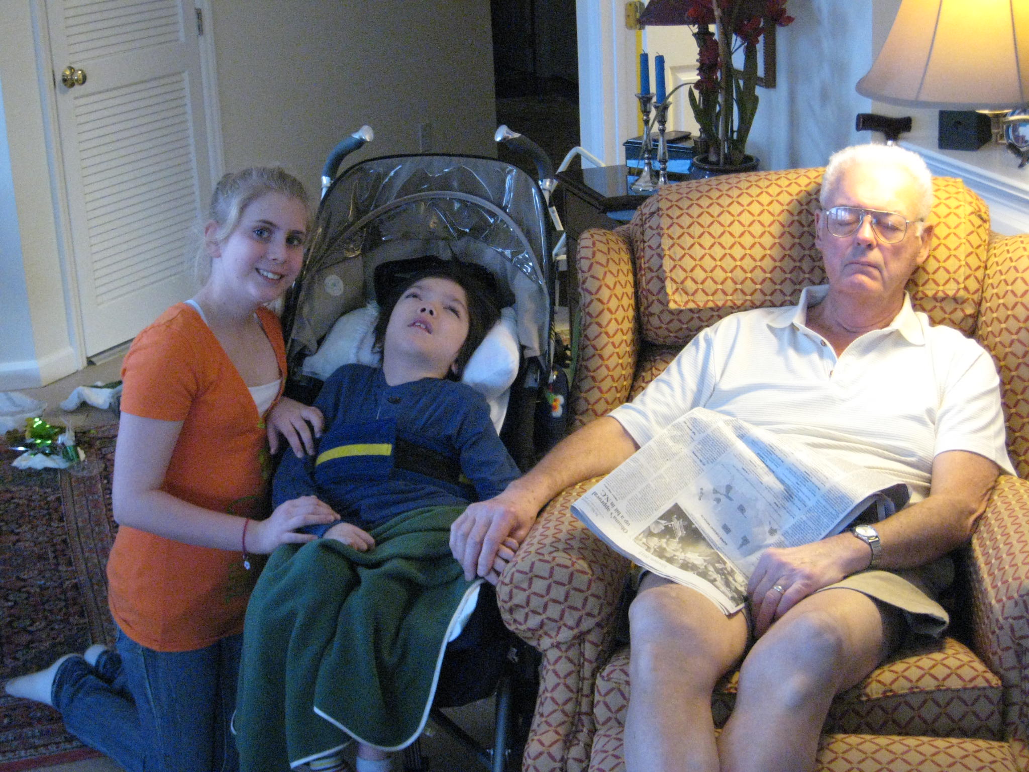Picture of G, Grandpa and SJ in Raleigh