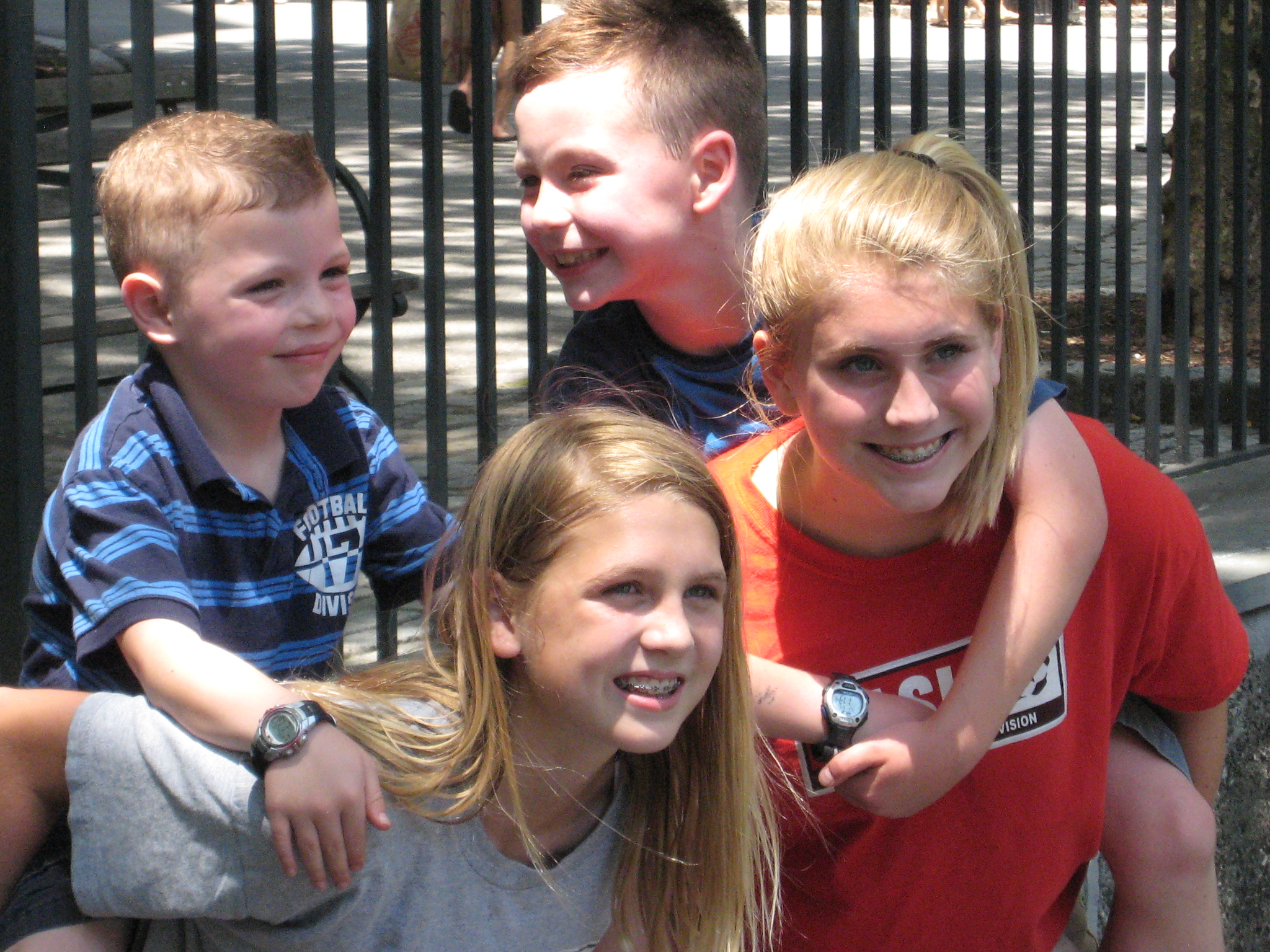 Picture of SJ, LM and second cousins Matthew and Michael