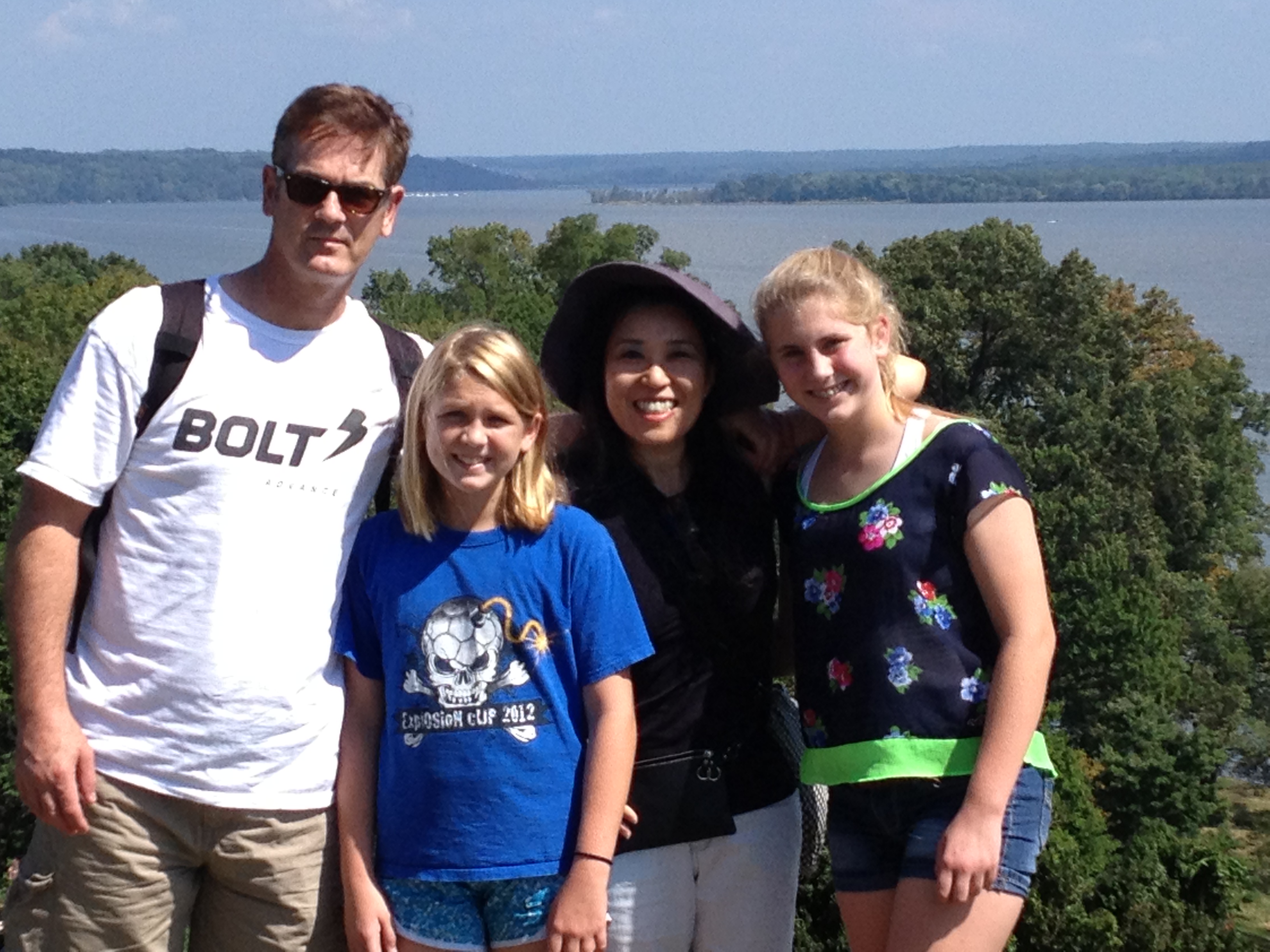 Picture of UG, AS, SJ and LM at Mt. Vernon in 2013