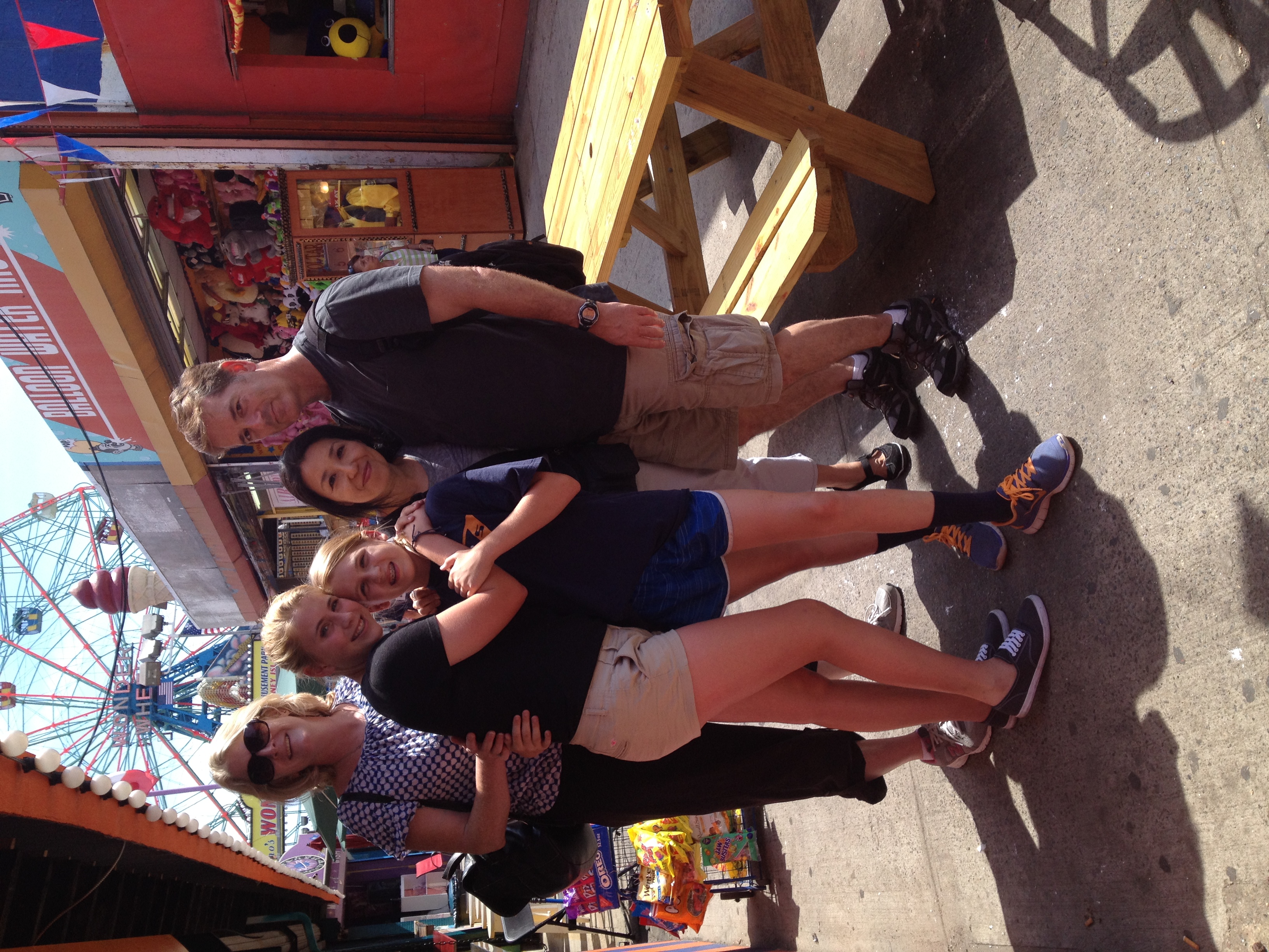 Picture of UG, AS, SJ and LM at Coney Island in 2013